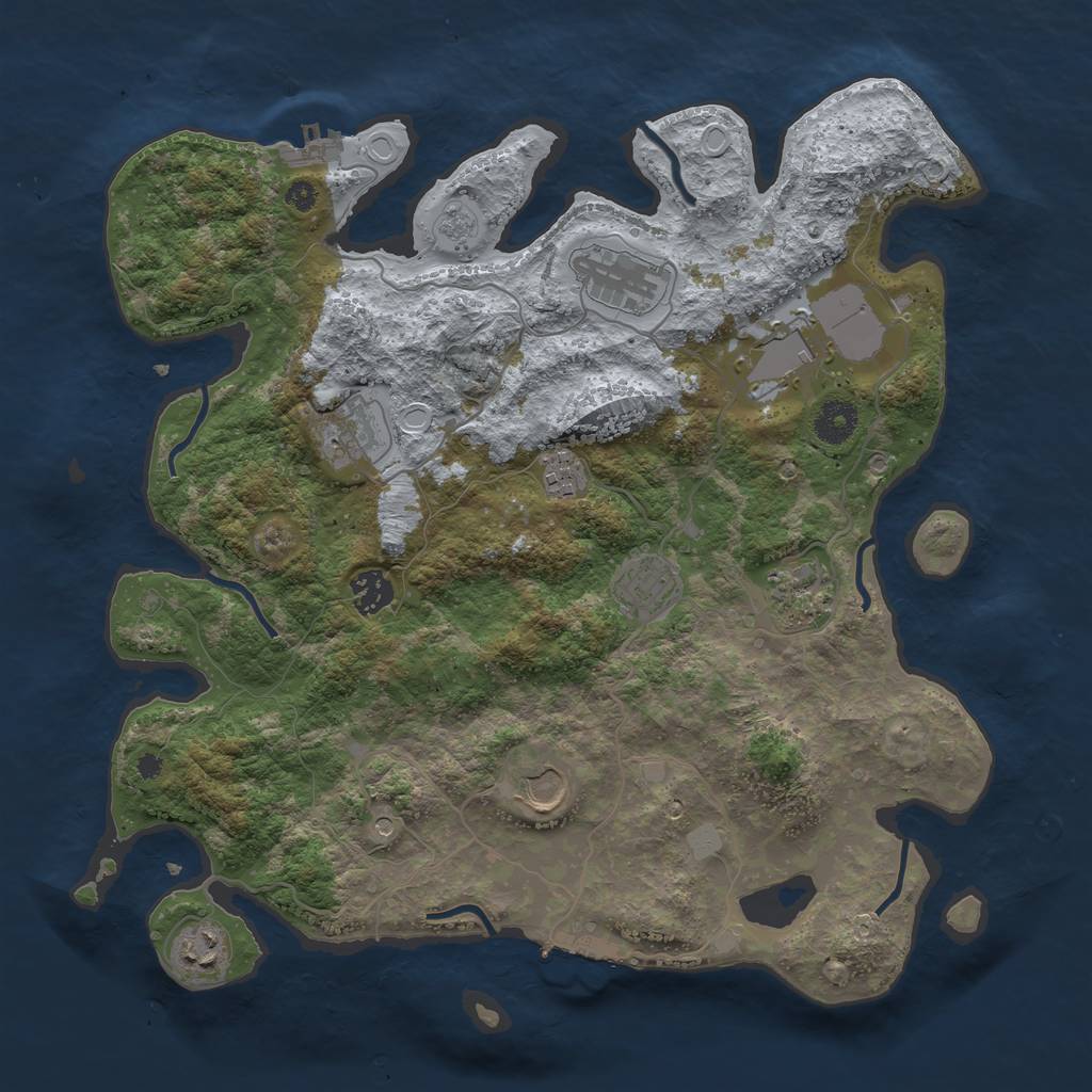 Rust Map: Procedural Map, Size: 3750, Seed: 22021118, 18 Monuments