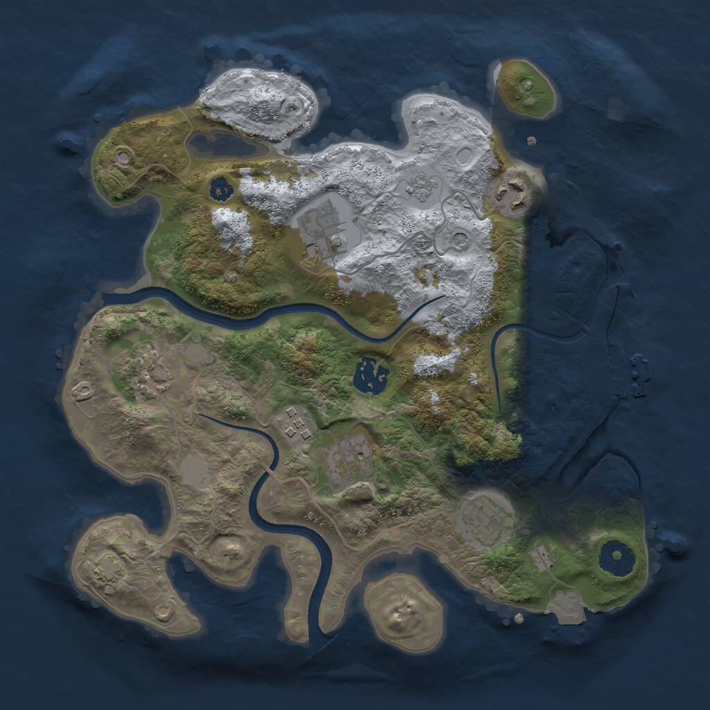 Rust Map: Procedural Map, Size: 3000, Seed: 3478, 12 Monuments