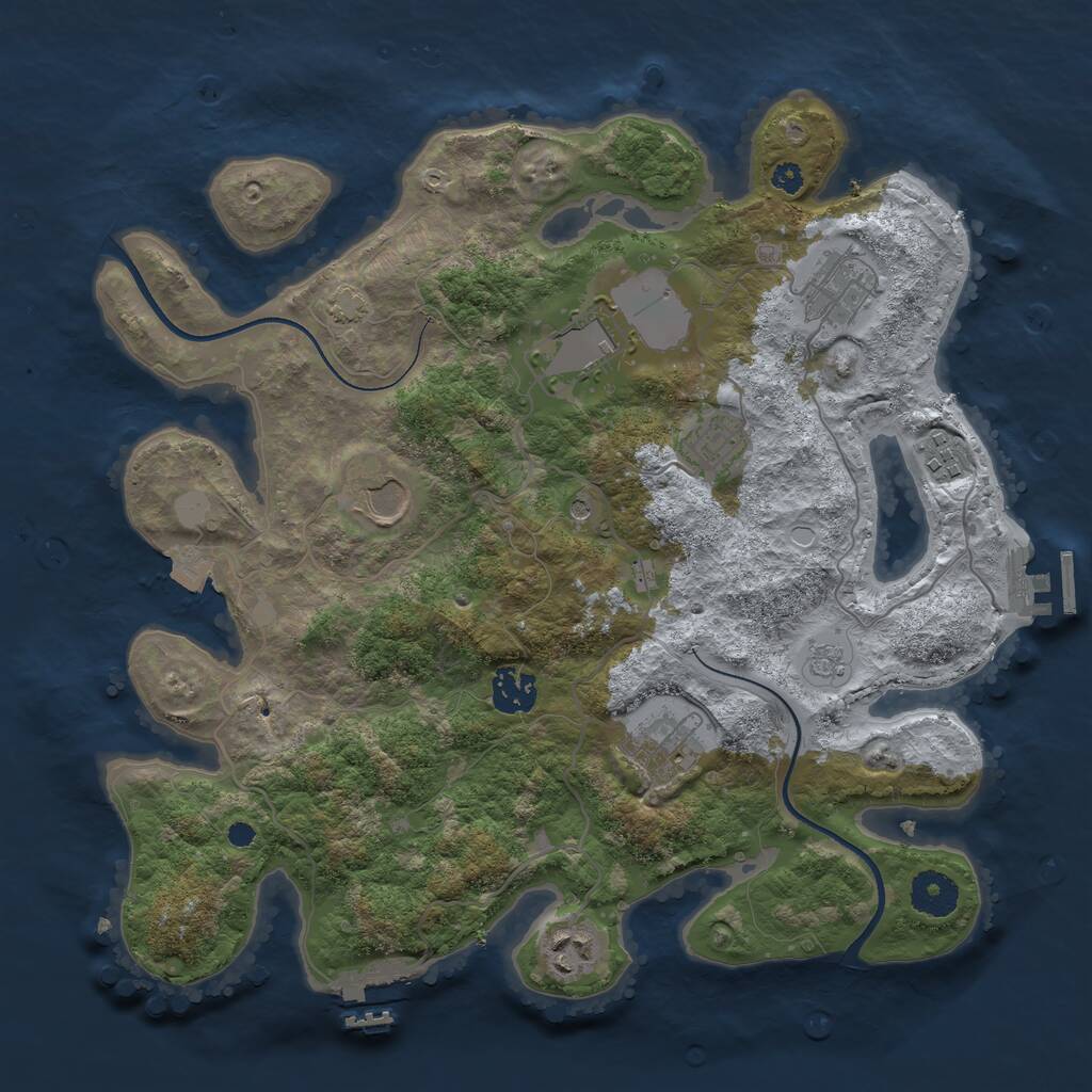 Rust Map: Procedural Map, Size: 3500, Seed: 23812, 14 Monuments