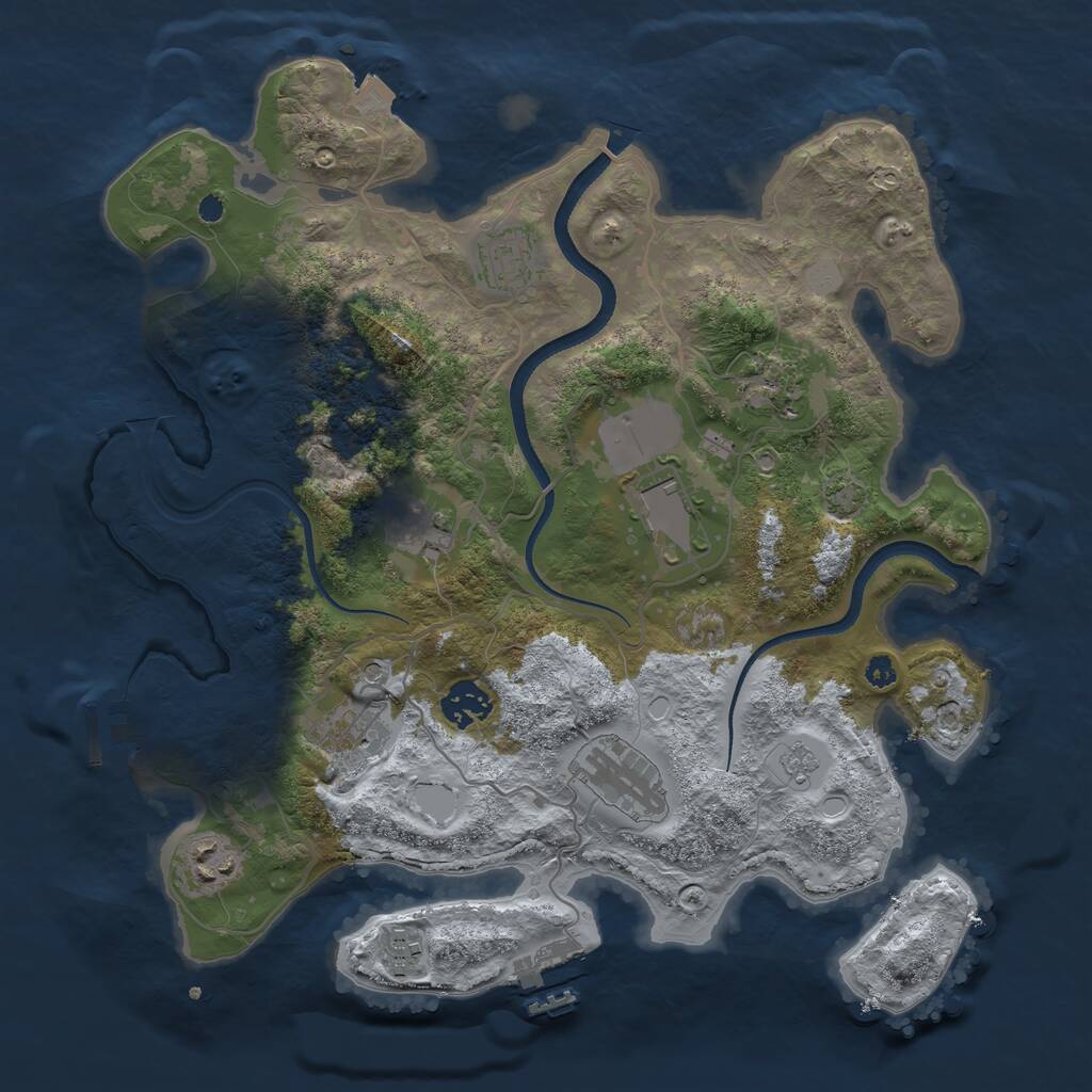 Rust Map: Procedural Map, Size: 3500, Seed: 60493, 15 Monuments