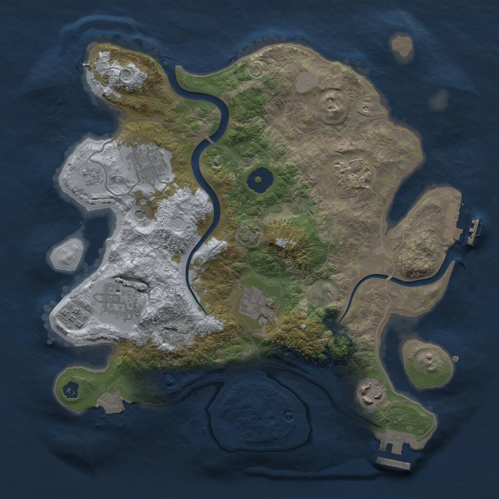 Rust Map: Procedural Map, Size: 3000, Seed: 146673479, 12 Monuments