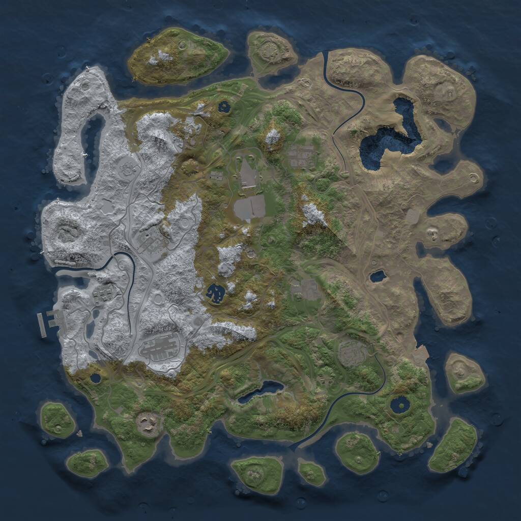 Rust Map: Procedural Map, Size: 4250, Seed: 8396, 15 Monuments