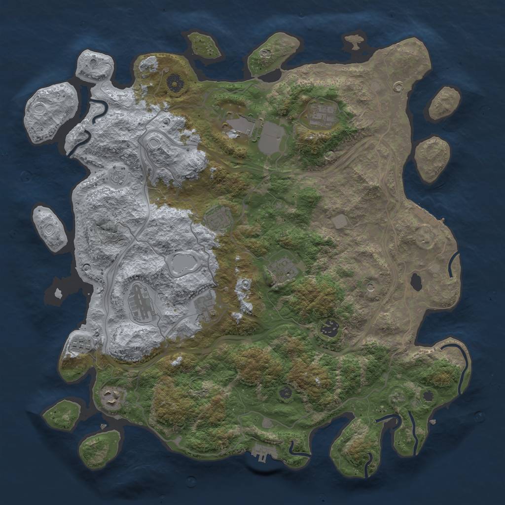 Rust Map: Procedural Map, Size: 4250, Seed: 10432, 18 Monuments