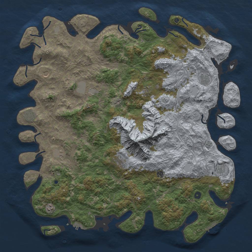 Rust Map: Procedural Map, Size: 5500, Seed: 345627, 20 Monuments
