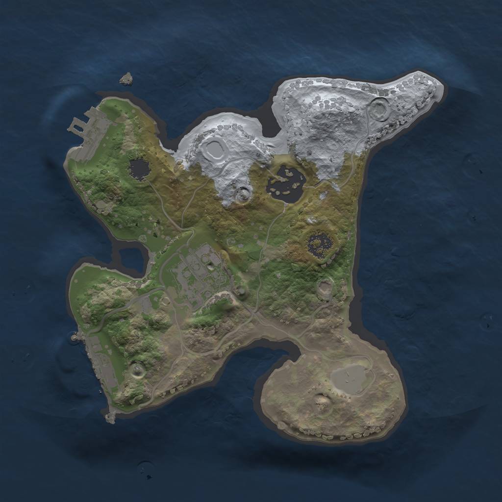 Rust Map: Procedural Map, Size: 2000, Seed: 1136643496, 9 Monuments
