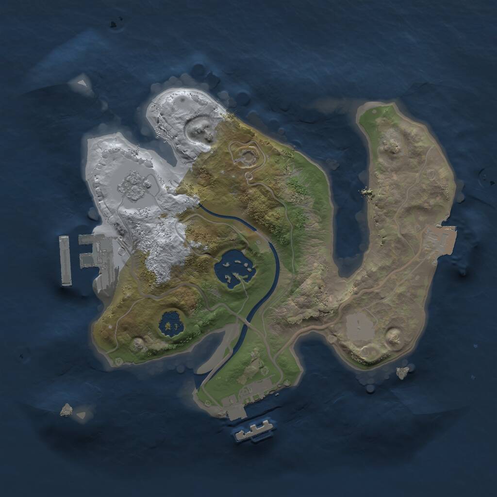 Rust Map: Procedural Map, Size: 2000, Seed: 819207571, 5 Monuments