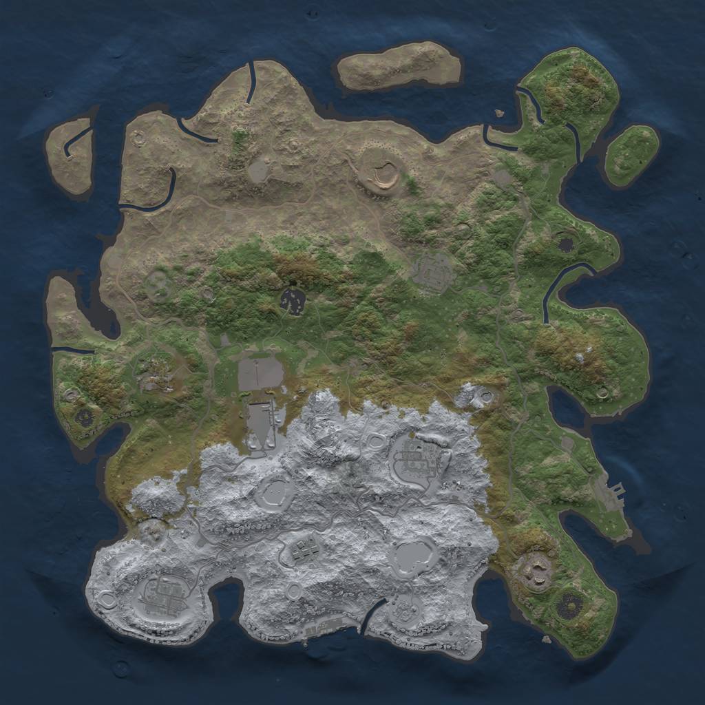 Rust Map: Procedural Map, Size: 4000, Seed: 103484422, 18 Monuments