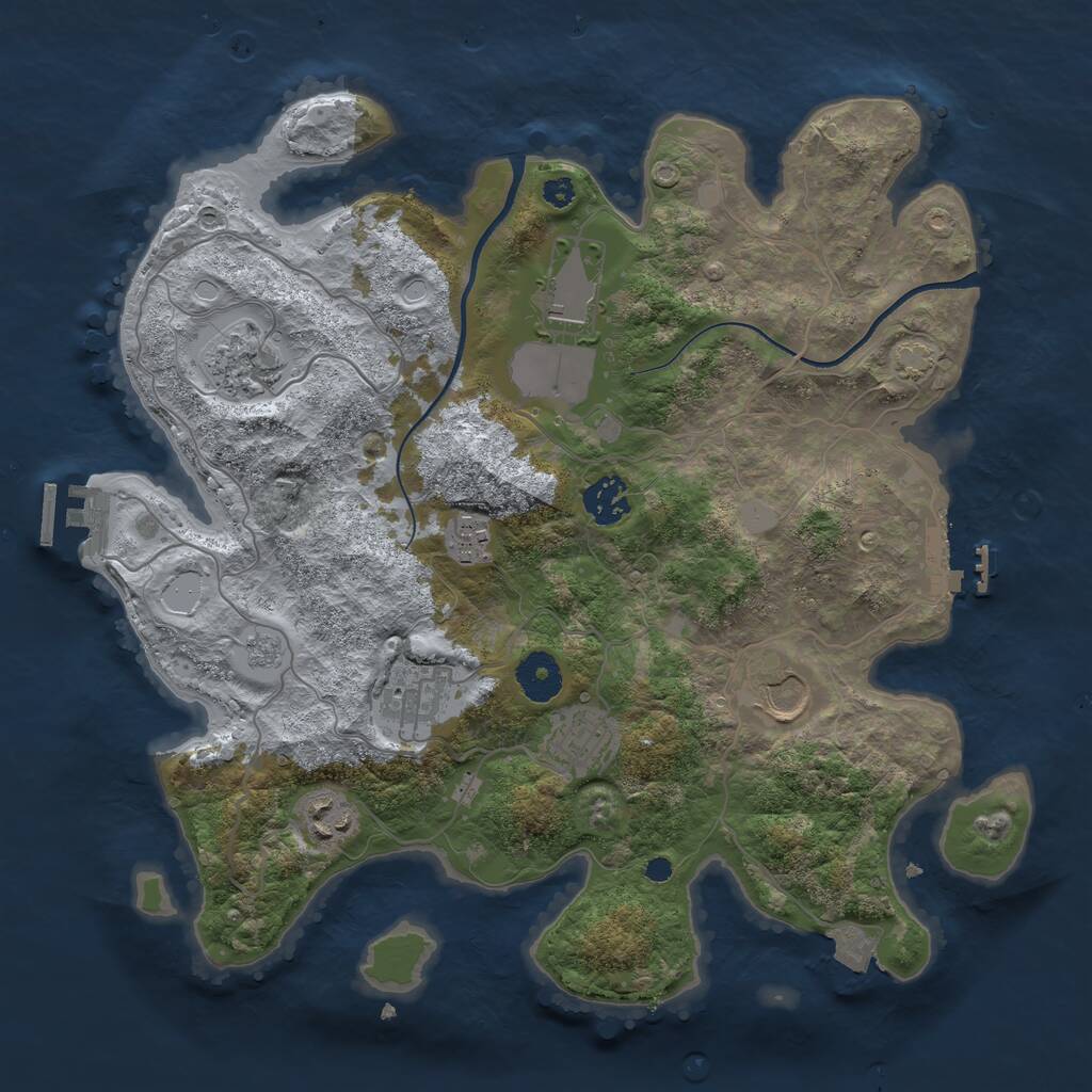 Rust Map: Procedural Map, Size: 3500, Seed: 49062786, 13 Monuments