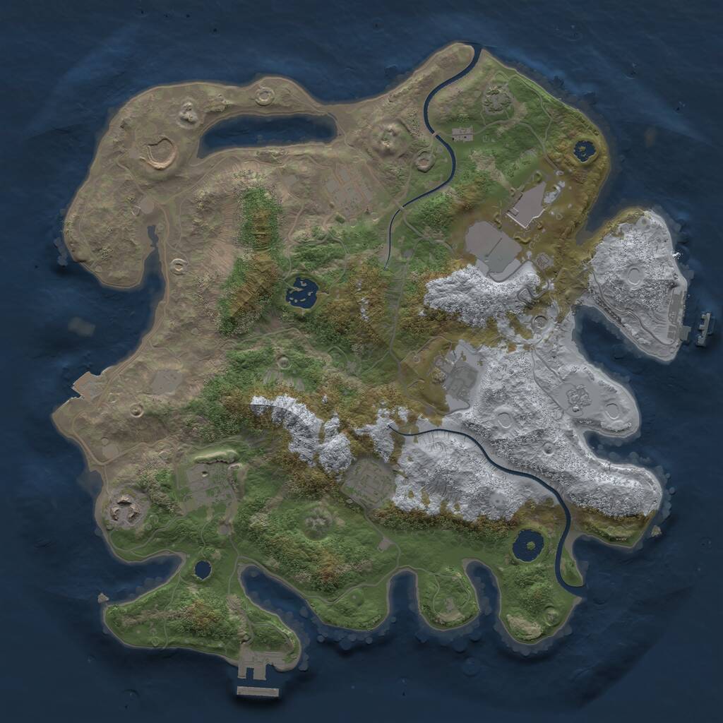 Rust Map: Procedural Map, Size: 3500, Seed: 12169826, 14 Monuments