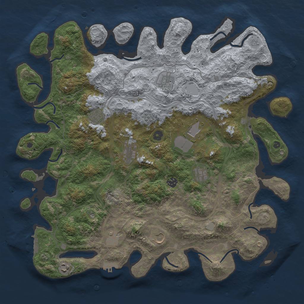 Rust Map: Procedural Map, Size: 4500, Seed: 678767623, 19 Monuments