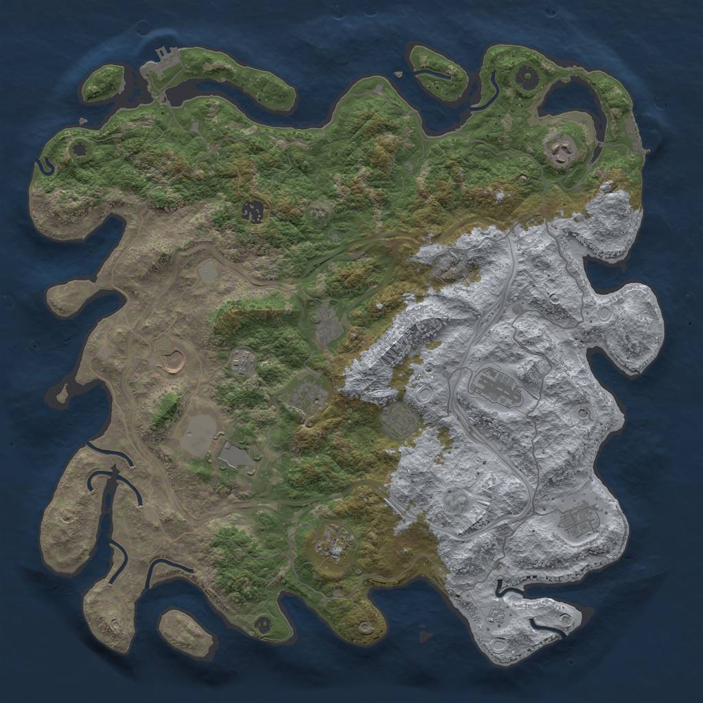 Rust Map: Procedural Map, Size: 4500, Seed: 1584386, 20 Monuments