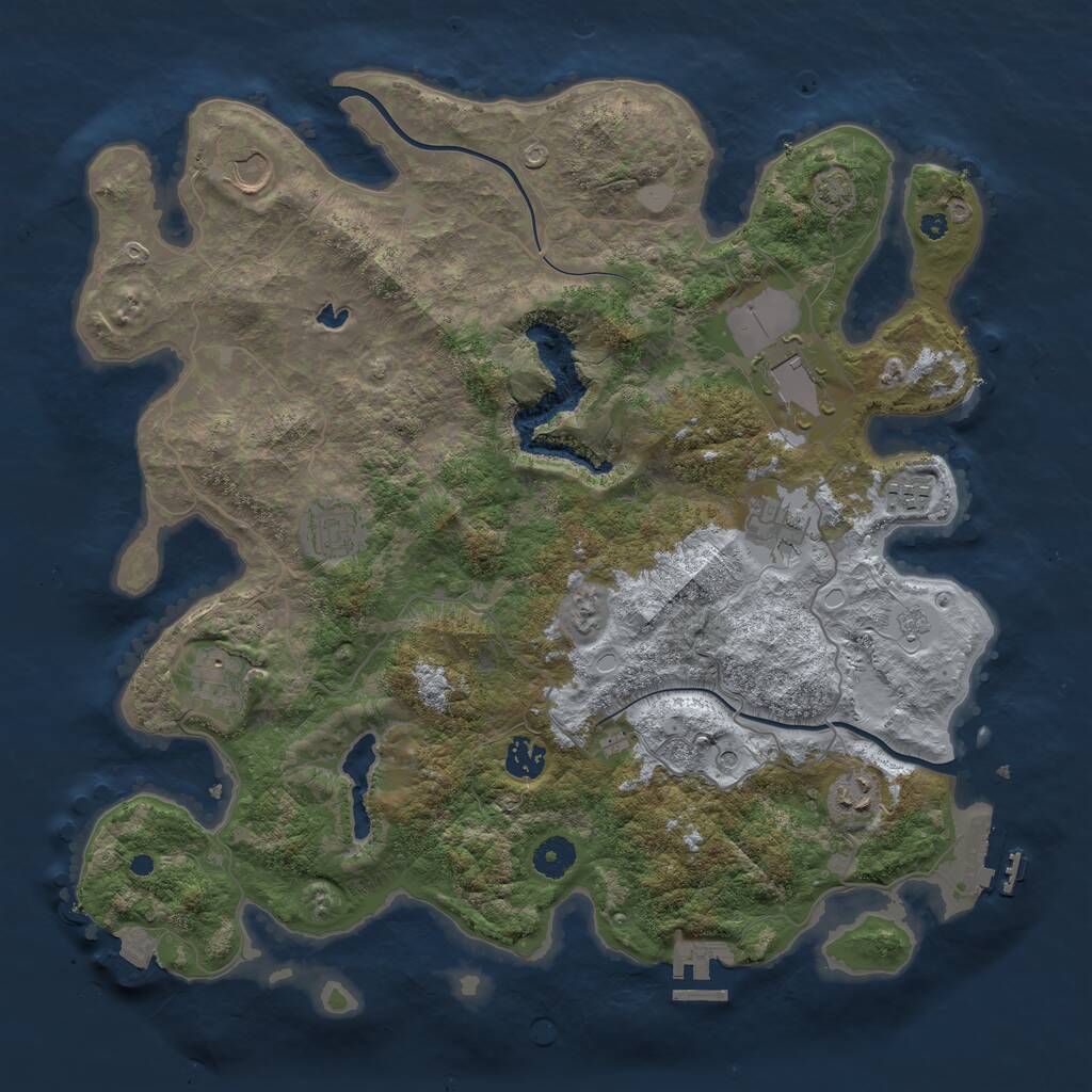 Rust Map: Procedural Map, Size: 4000, Seed: 47040, 14 Monuments
