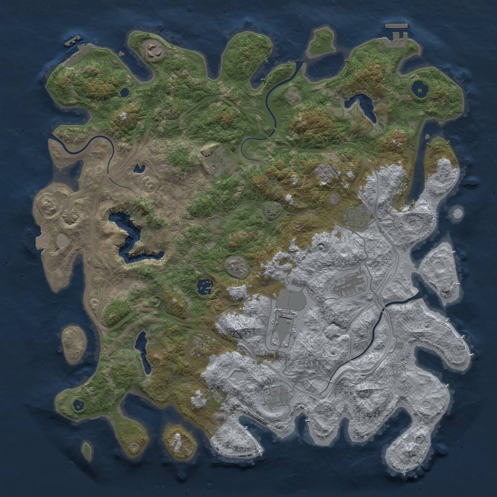 Rust Map: Procedural Map, Size: 4500, Seed: 546151112, 15 Monuments
