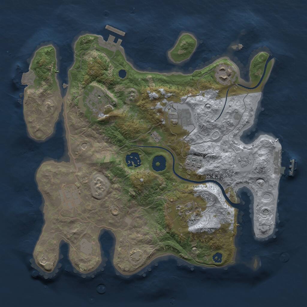 Rust Map: Procedural Map, Size: 3000, Seed: 890393712, 13 Monuments