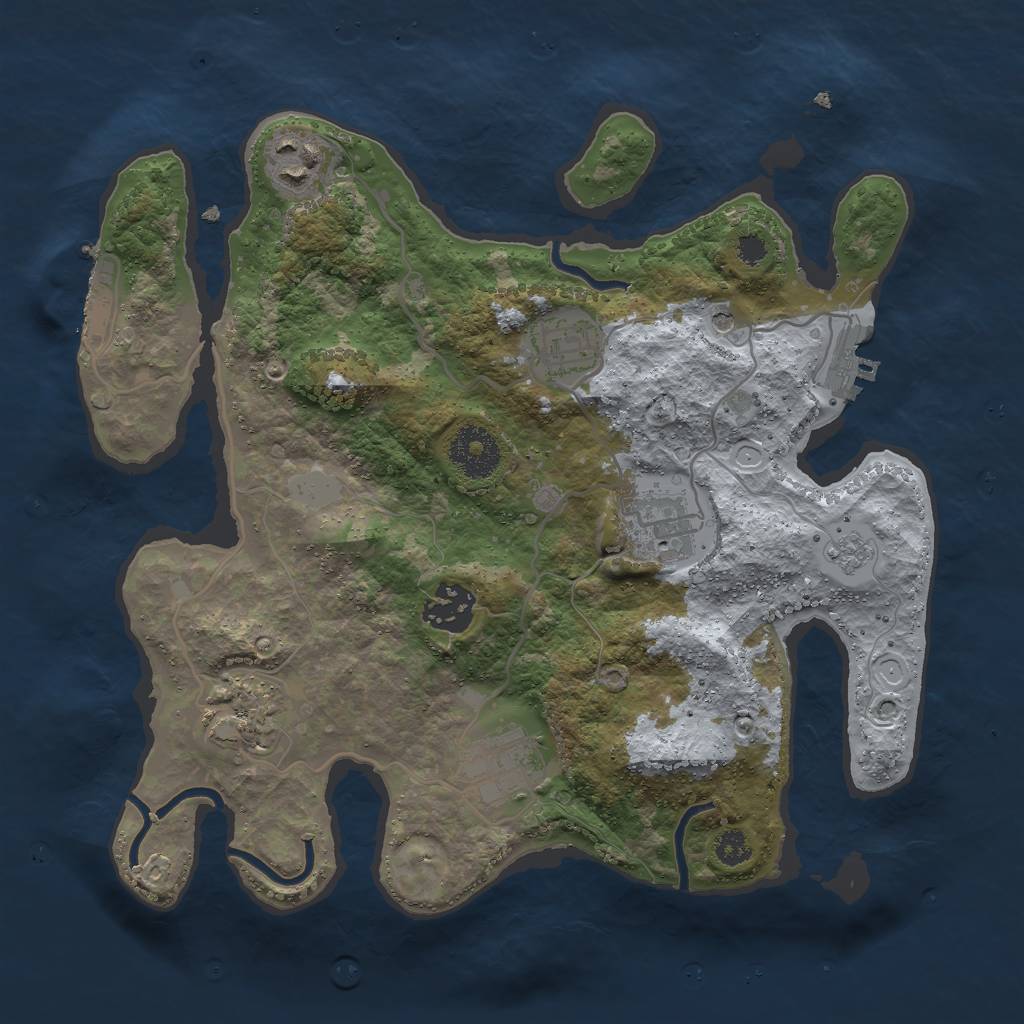 Rust Map: Procedural Map, Size: 3000, Seed: 890393712, 15 Monuments