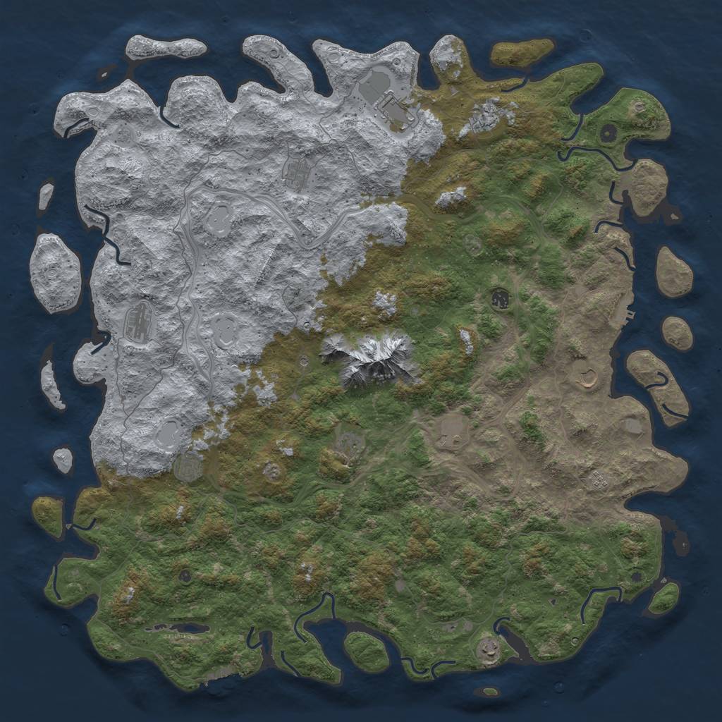 Rust Map: Procedural Map, Size: 6000, Seed: 113087, 20 Monuments