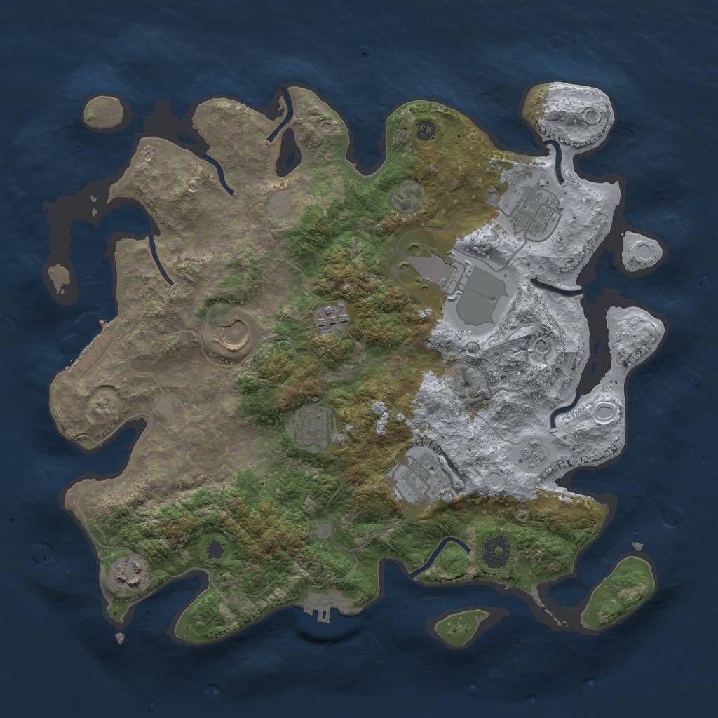 Rust Map: Procedural Map, Size: 3500, Seed: 30752522, 16 Monuments