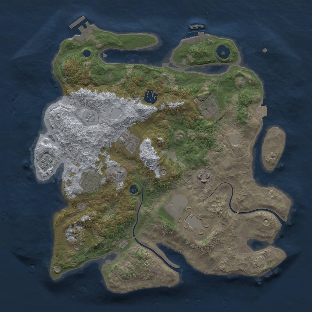 Rust Map: Procedural Map, Size: 3500, Seed: 2618712, 14 Monuments