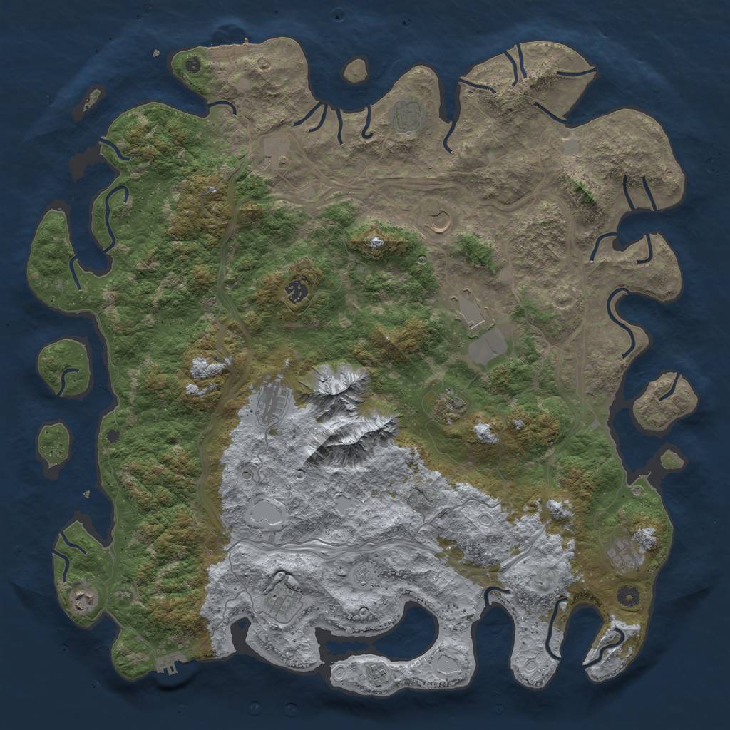 Rust Map: Procedural Map, Size: 5000, Seed: 453192738, 20 Monuments