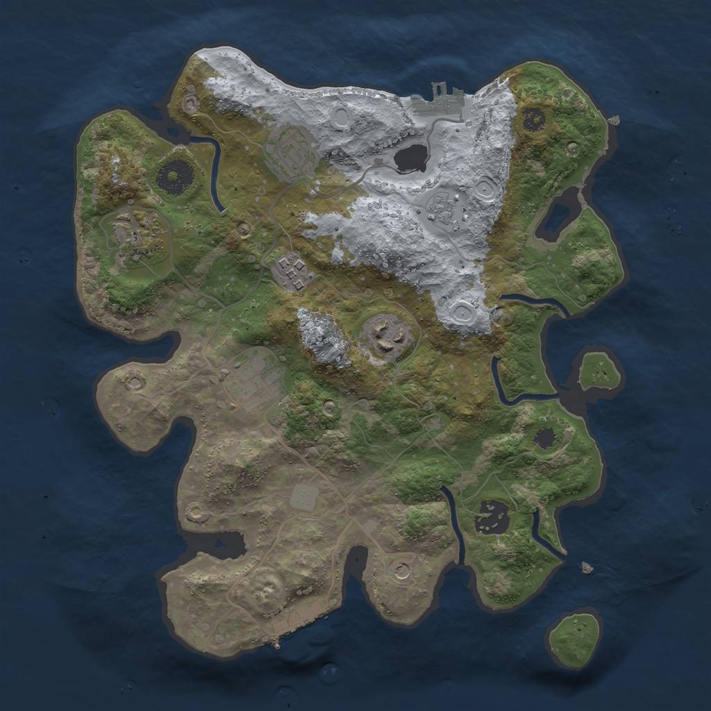 Rust Map: Procedural Map, Size: 3000, Seed: 549260097, 15 Monuments
