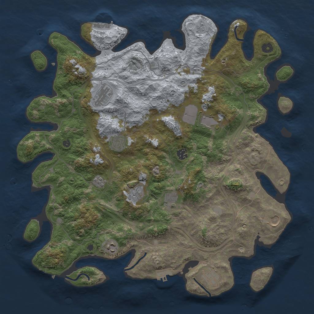 Rust Map: Procedural Map, Size: 4300, Seed: 921994, 19 Monuments