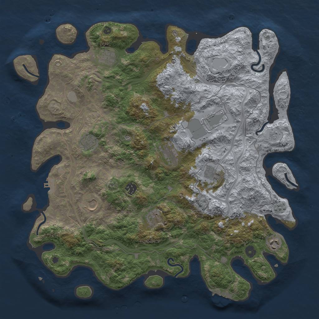 Rust Map: Procedural Map, Size: 4250, Seed: 5568774, 19 Monuments