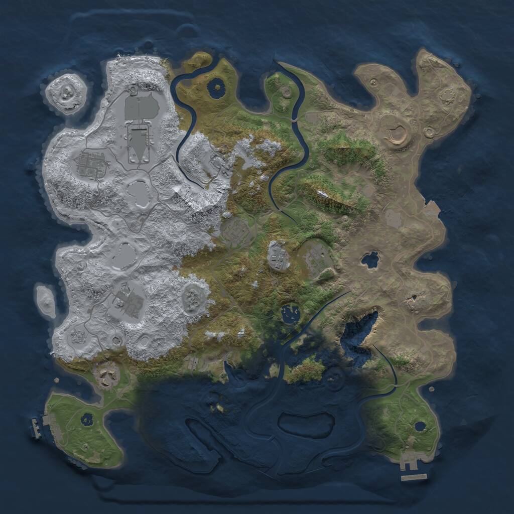 Rust Map: Procedural Map, Size: 4000, Seed: 839799856, 16 Monuments