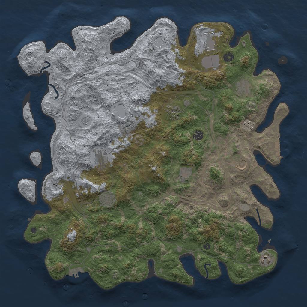 Rust Map: Procedural Map, Size: 4500, Seed: 113087, 19 Monuments