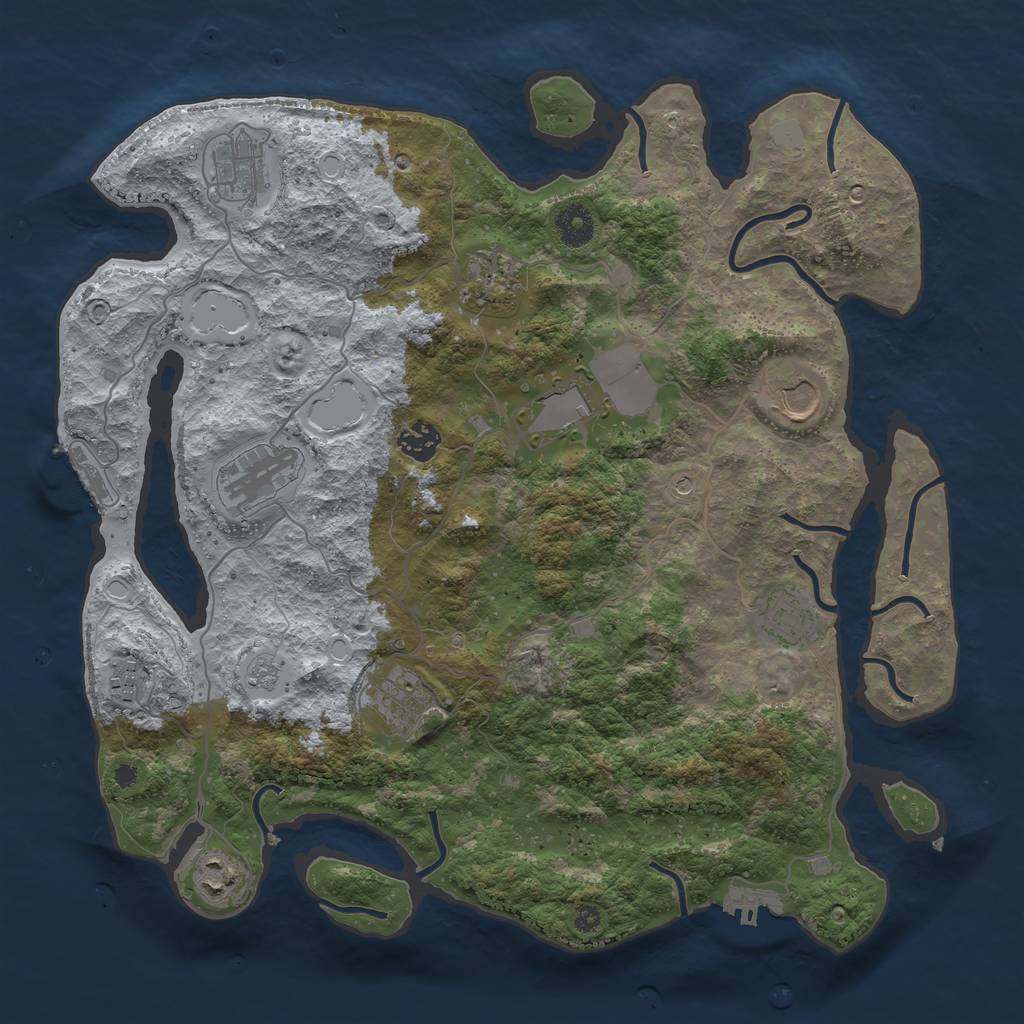 Rust Map: Procedural Map, Size: 3800, Seed: 1167974568, 19 Monuments