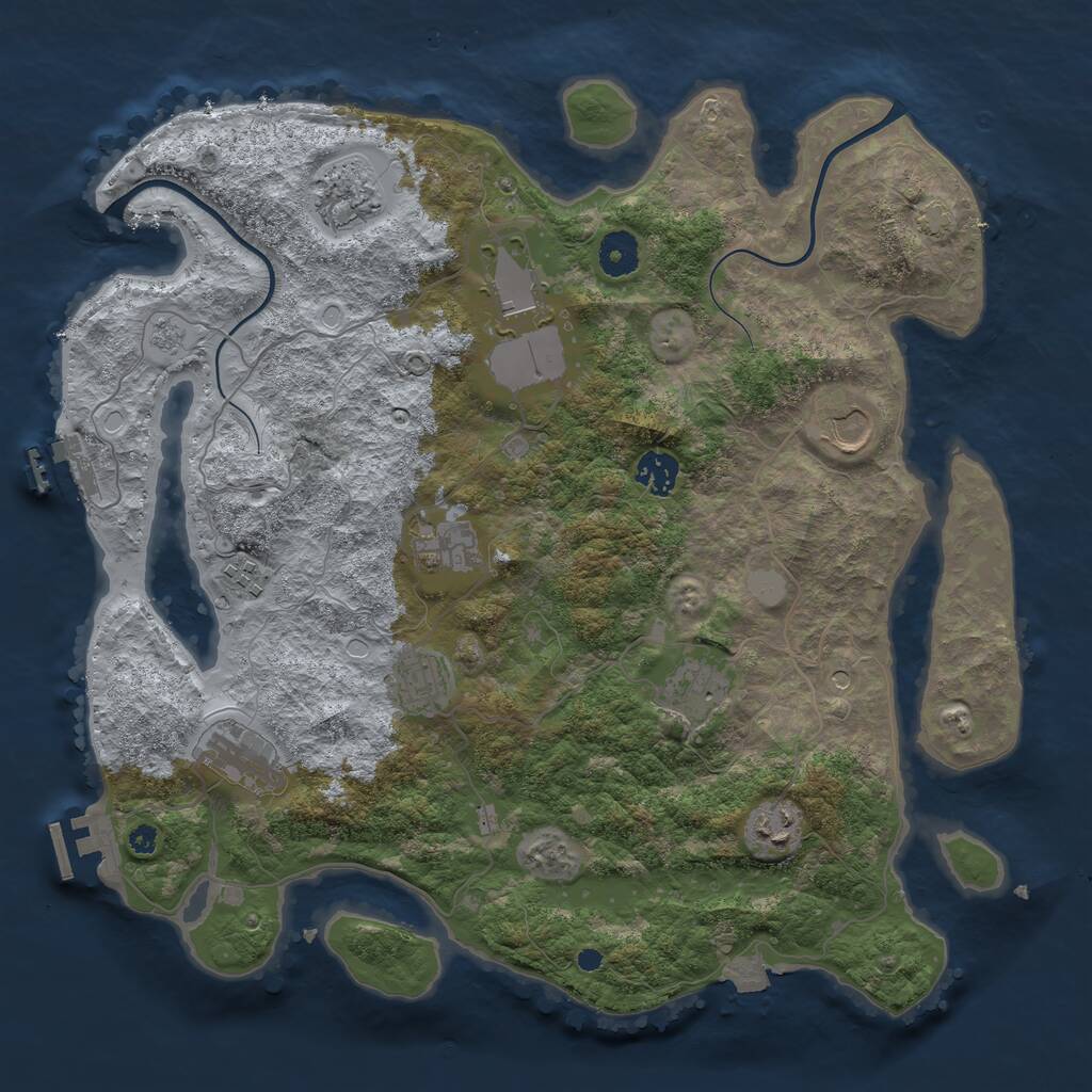 Rust Map: Procedural Map, Size: 3800, Seed: 1167974568, 16 Monuments