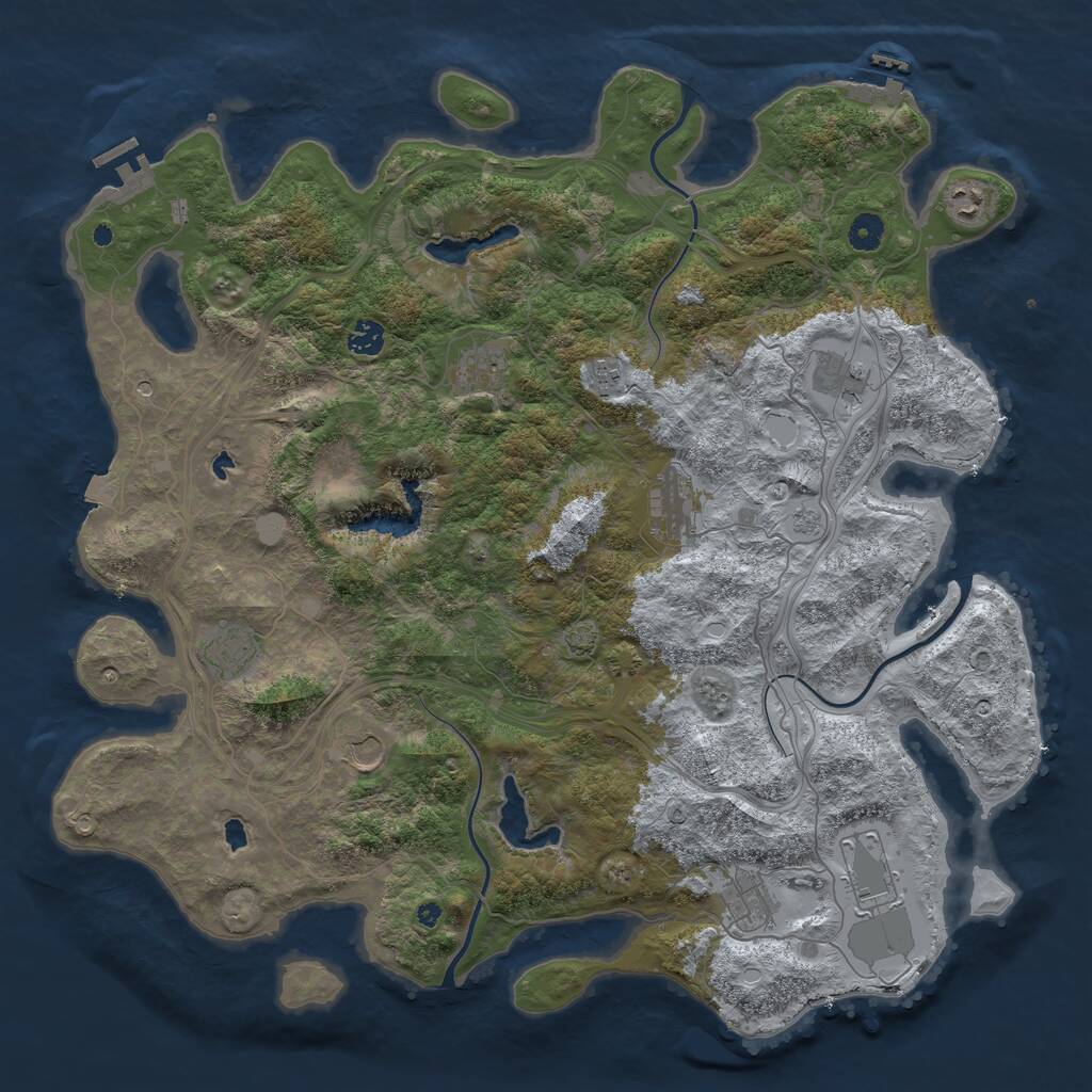 Rust Map: Procedural Map, Size: 4500, Seed: 154484539, 16 Monuments