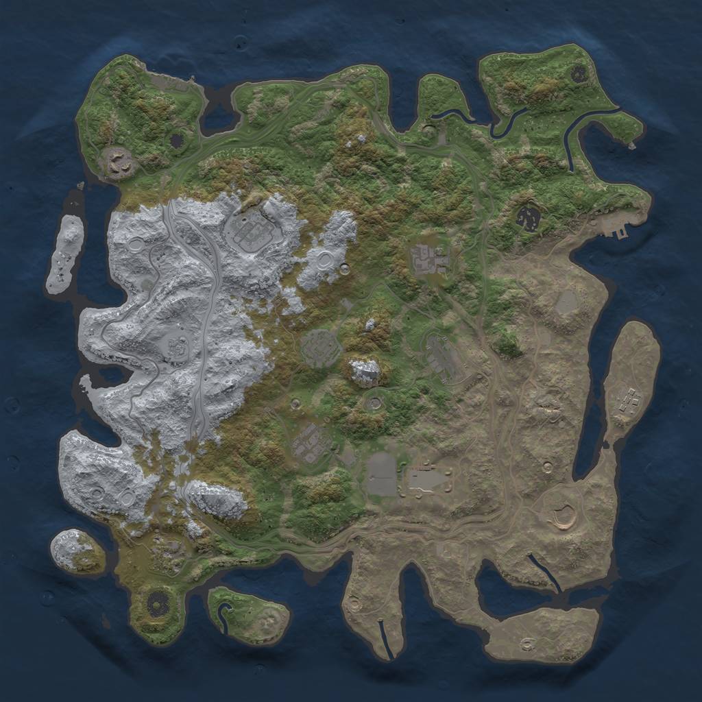 Rust Map: Procedural Map, Size: 4250, Seed: 1646399969, 20 Monuments