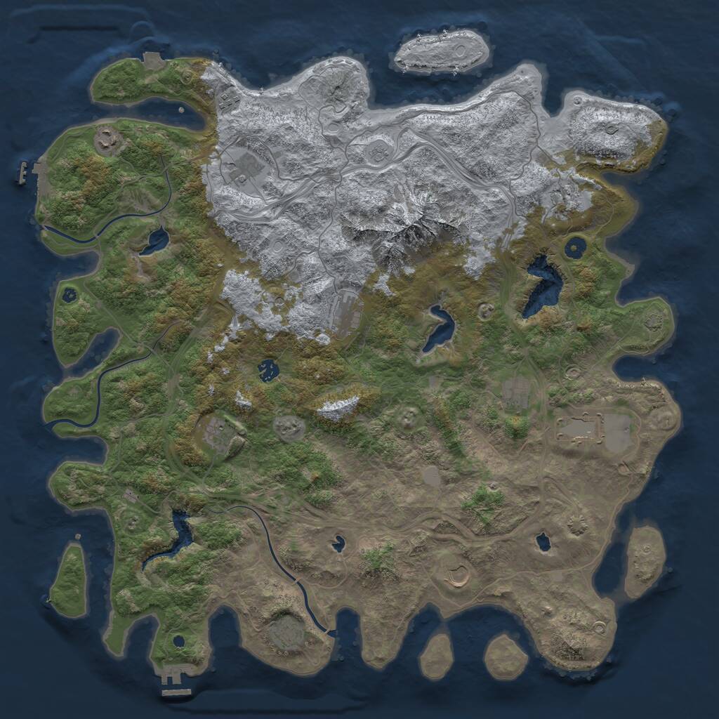 Rust Map: Procedural Map, Size: 5000, Seed: 111666, 17 Monuments