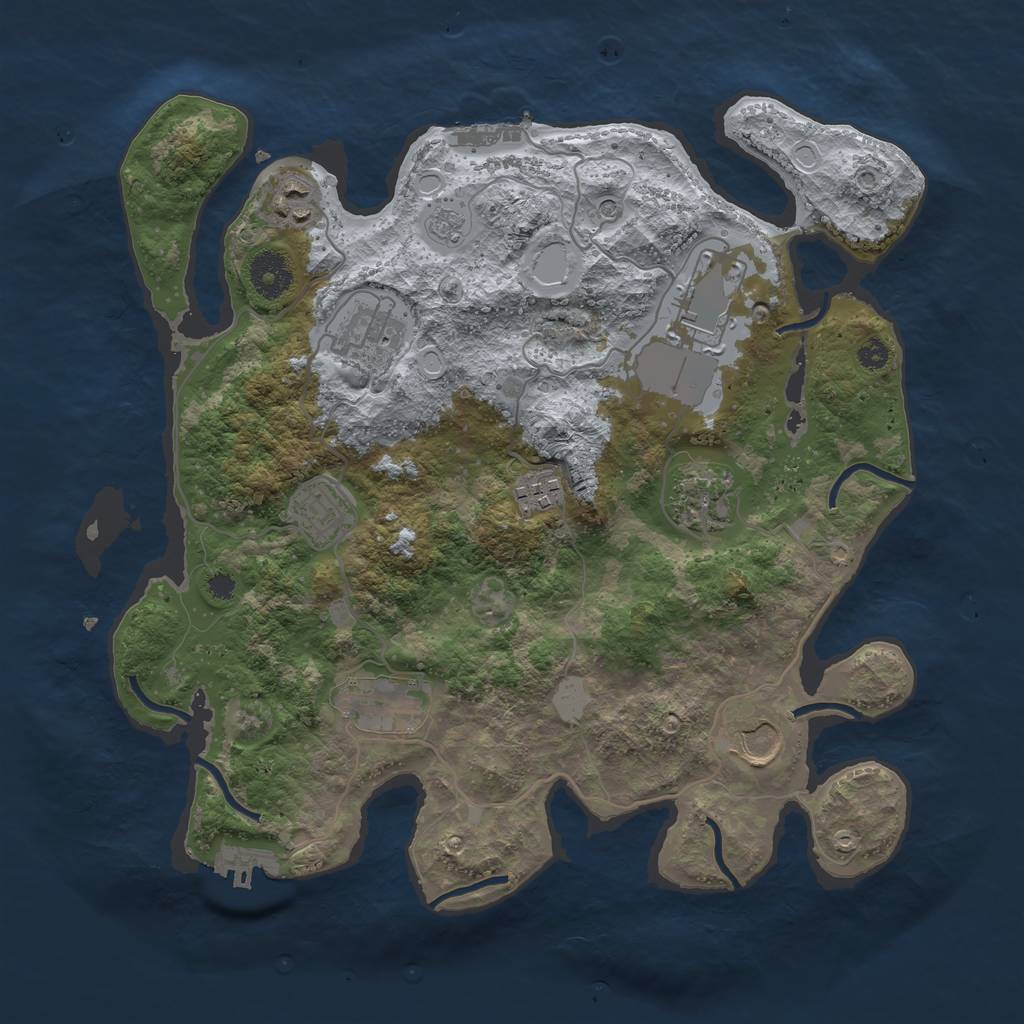 Rust Map: Procedural Map, Size: 3500, Seed: 7862158, 17 Monuments