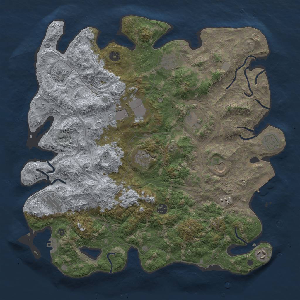 Rust Map: Procedural Map, Size: 4260, Seed: 625116150, 20 Monuments