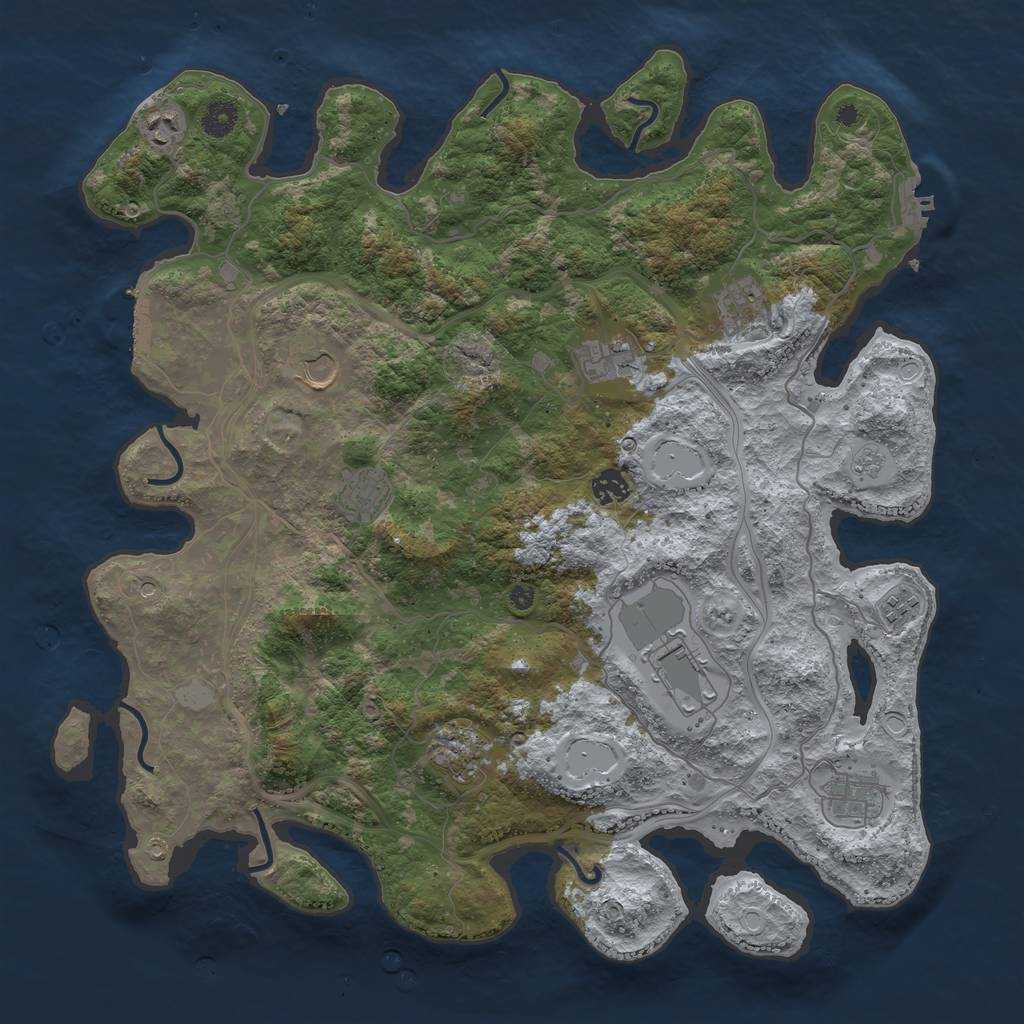Rust Map: Procedural Map, Size: 4250, Seed: 1298669062, 19 Monuments