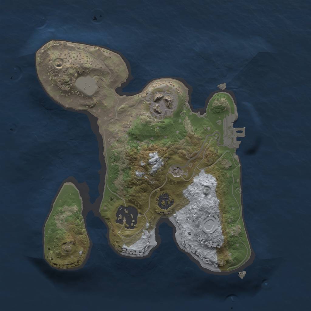 Rust Map: Procedural Map, Size: 2000, Seed: 3723727, 9 Monuments