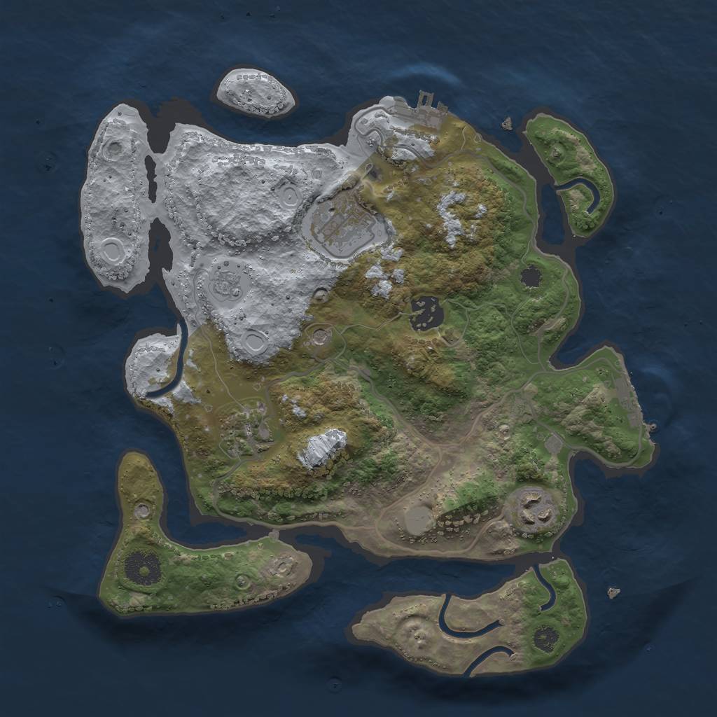 Rust Map: Procedural Map, Size: 3000, Seed: 4860844, 13 Monuments