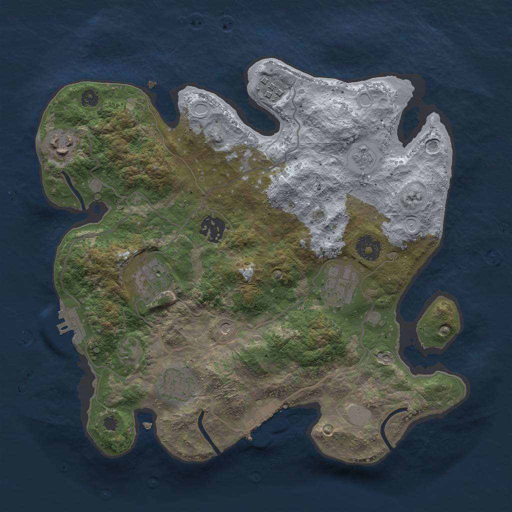 Rust Map: Procedural Map, Size: 3000, Seed: 8763911, 15 Monuments