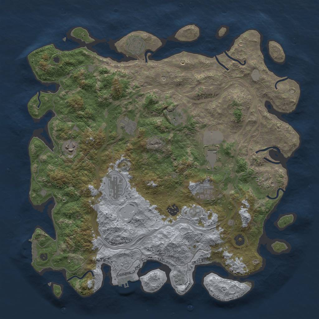 Rust Map: Procedural Map, Size: 4250, Seed: 21244886, 19 Monuments