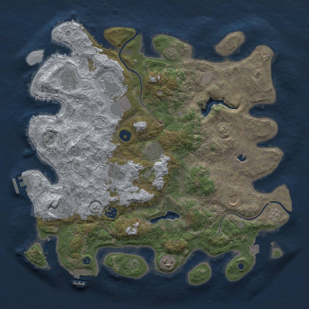 Rust Map: Procedural Map, Size: 4000, Seed: 511001115, 15 Monuments