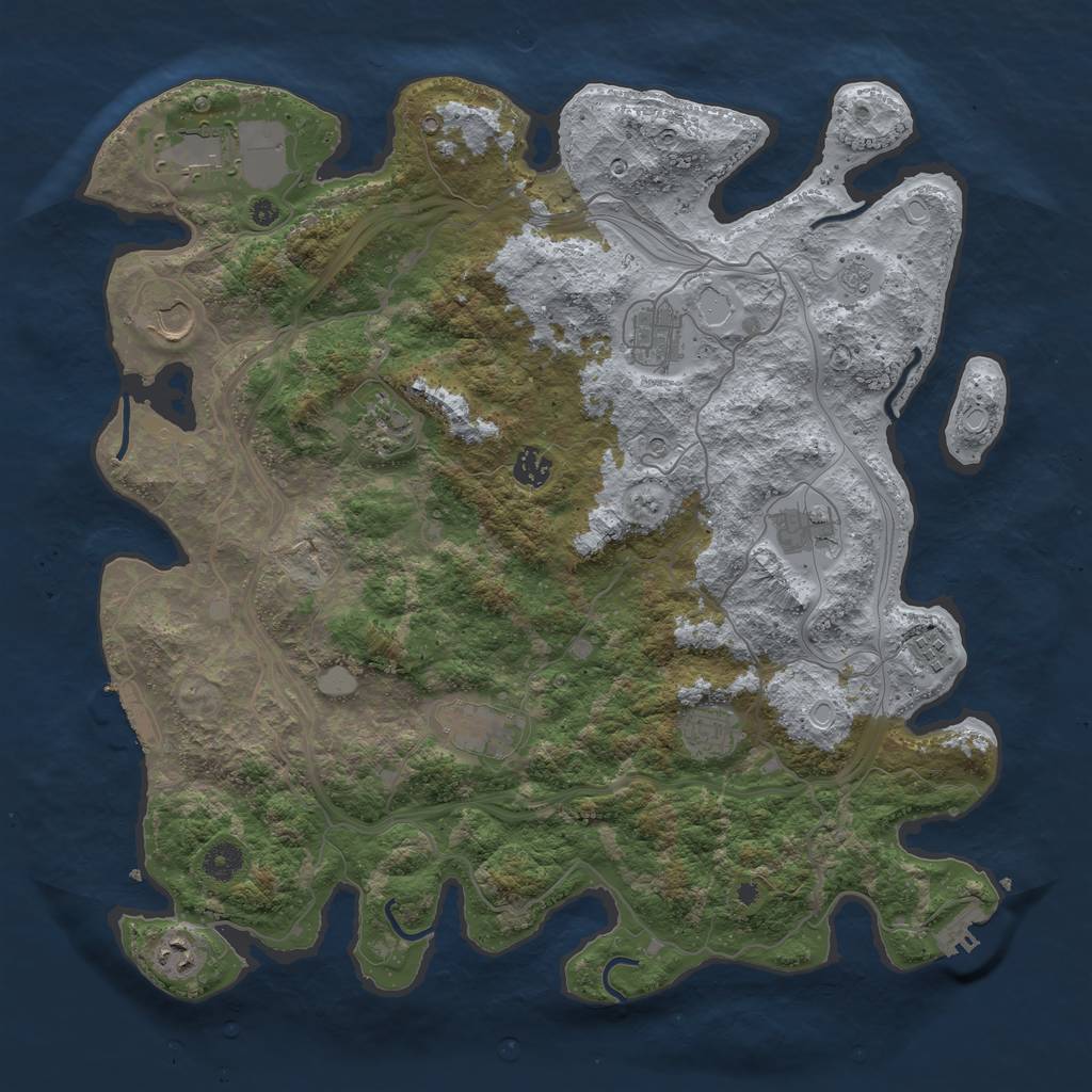 Rust Map: Procedural Map, Size: 4250, Seed: 592086108, 19 Monuments