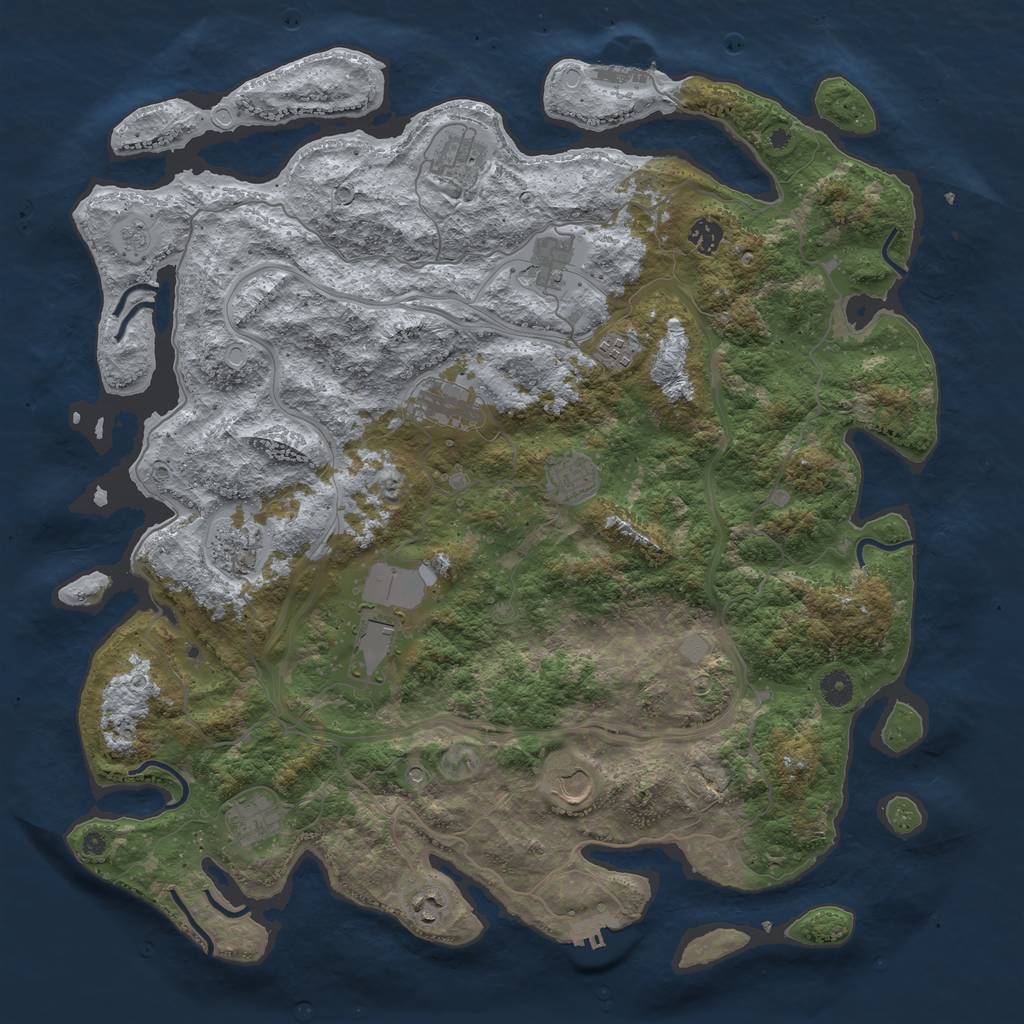 Rust Map: Procedural Map, Size: 4500, Seed: 1560806189, 20 Monuments