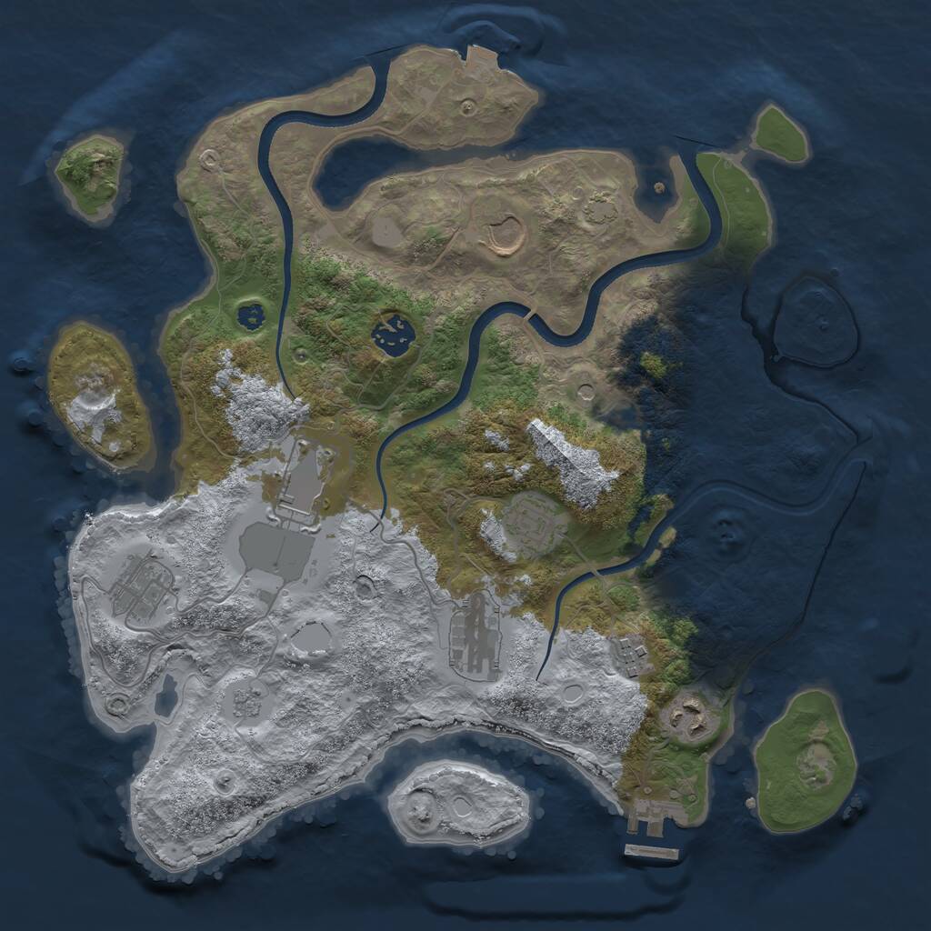 Rust Map: Procedural Map, Size: 3500, Seed: 1815027161, 13 Monuments