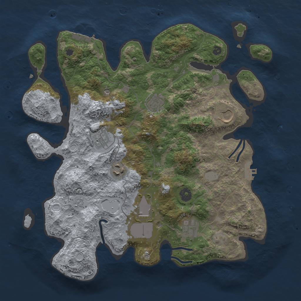 Rust Map: Procedural Map, Size: 3500, Seed: 691204099, 15 Monuments