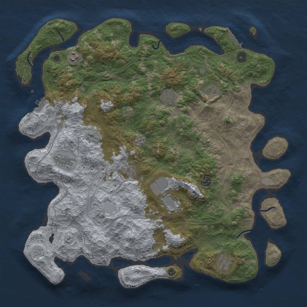 Rust Map: Procedural Map, Size: 4500, Seed: 231430561, 18 Monuments