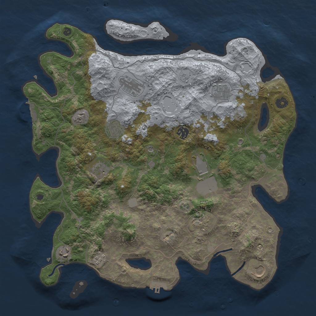Rust Map: Procedural Map, Size: 4000, Seed: 2733193, 19 Monuments