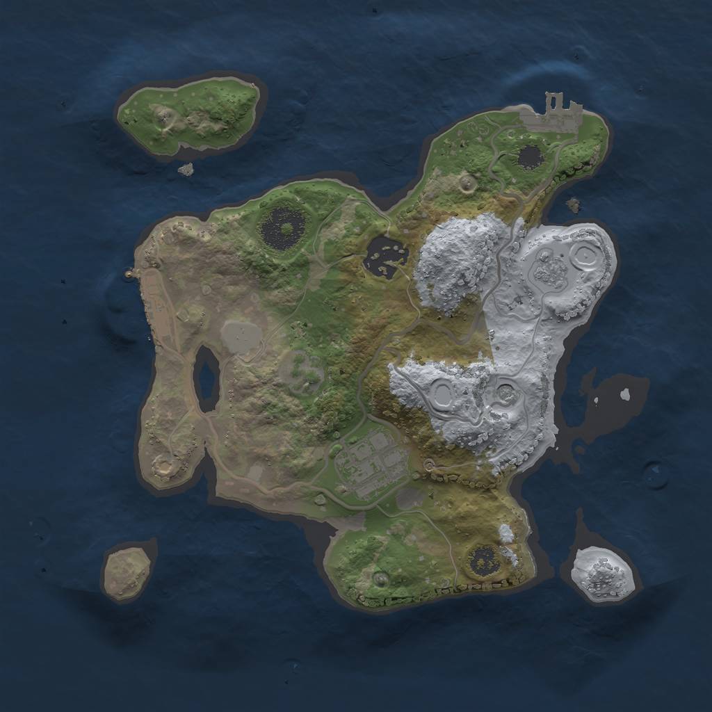 Rust Map: Procedural Map, Size: 2500, Seed: 25111, 11 Monuments