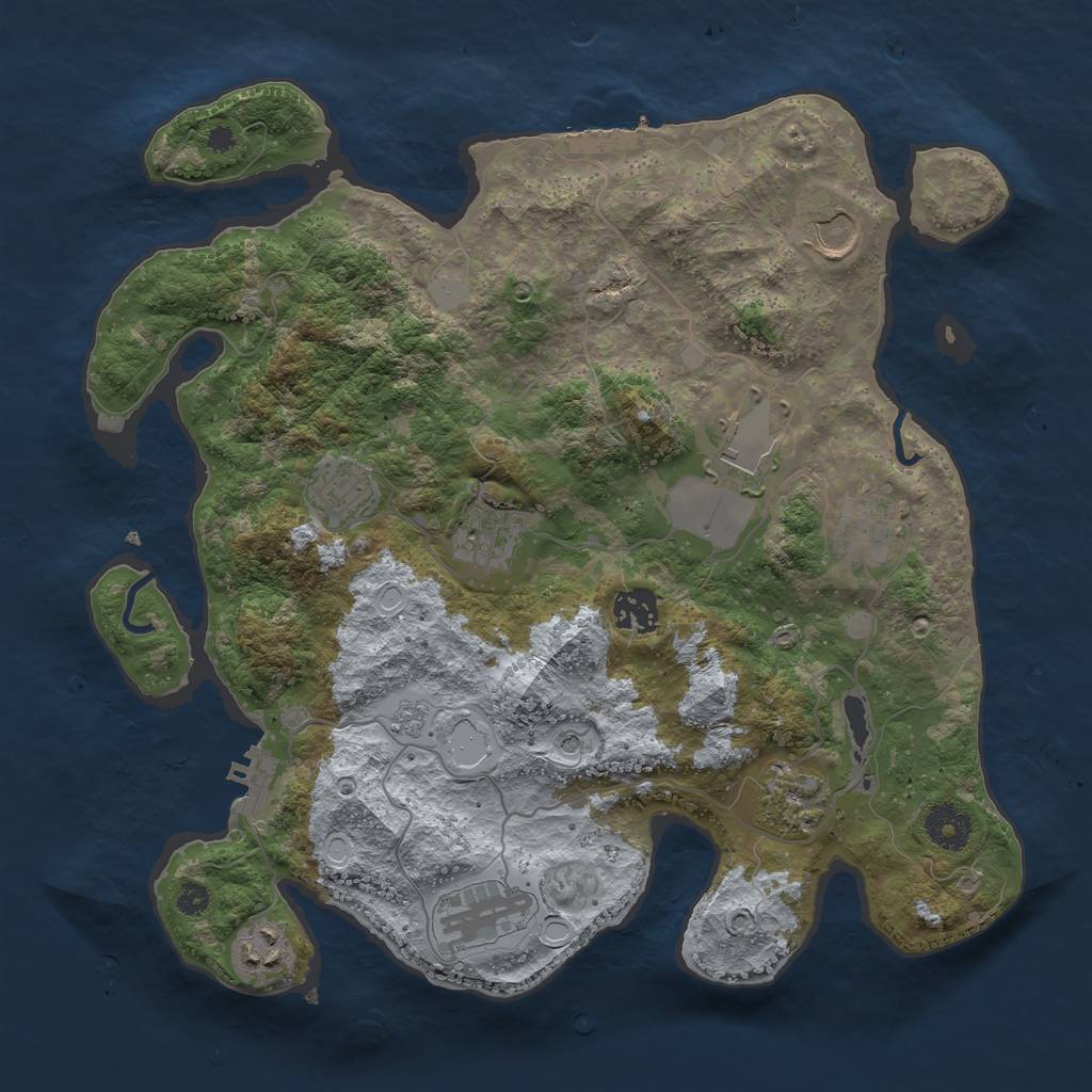 Rust Map: Procedural Map, Size: 3500, Seed: 20630805, 18 Monuments