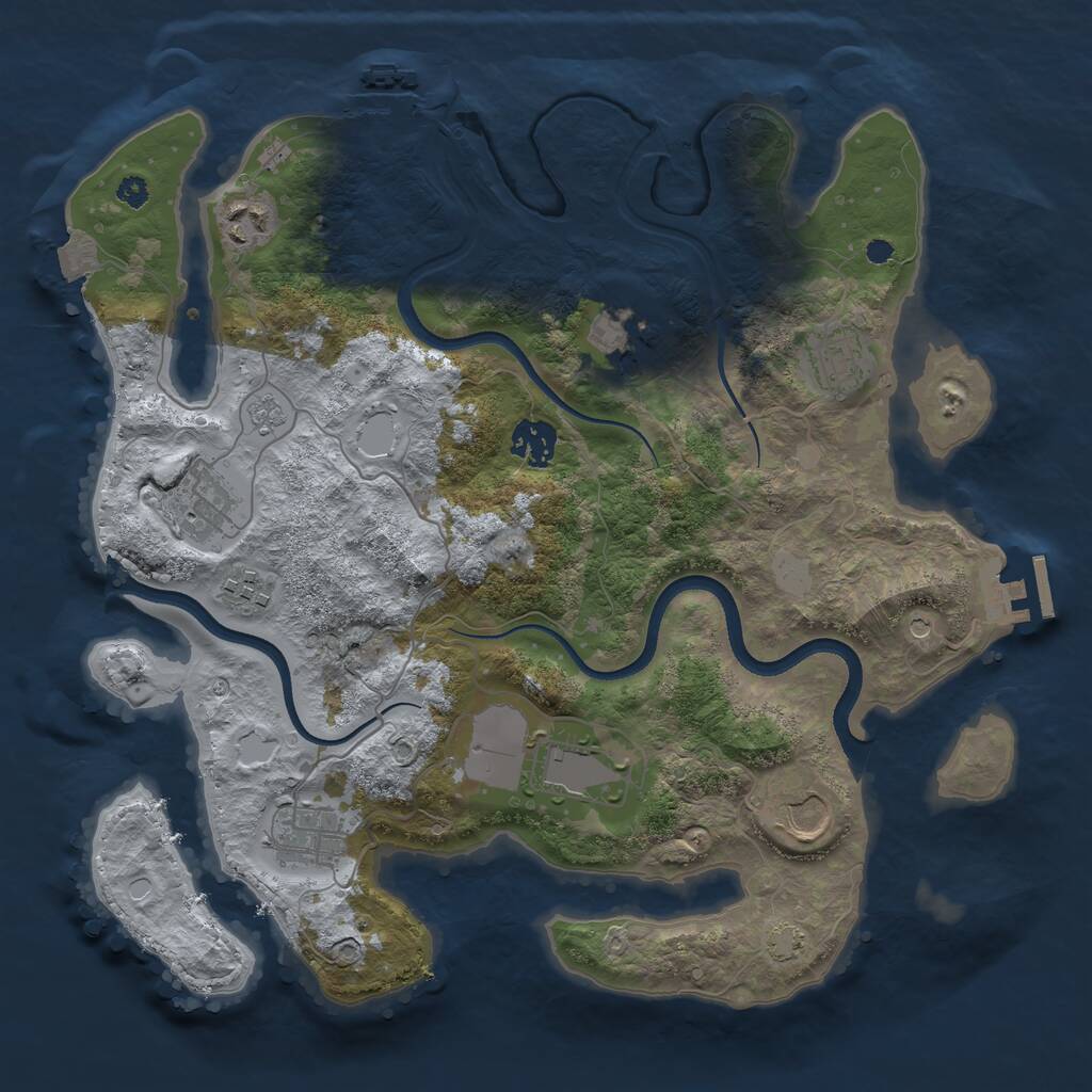 Rust Map: Procedural Map, Size: 3500, Seed: 85823620, 15 Monuments